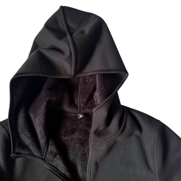 UNIQLO Lined Zip Hoodie Jacket Black Medium - Picture 2 of 10